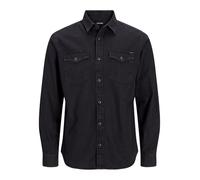 JACK & JONES Jjesheridan Shirt L/s, Camisa vaquera Hombre, Negro (Black Denim Fit:Slim), Medium