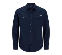 JACK & JONES Jjesheridan Shirt L/S Noos Camisa, Dark Navy Fit:Slim, L Hombre