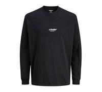 JACK & JONES Jjesoho tee LS Crew Neck Noos, Negro, XXL