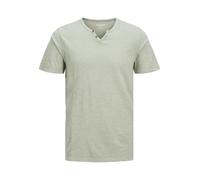 JACK & JONES JJESPLIT - Camiseta básica para Hombre, Cuello en V, Manga Corta, algodón, con Botones, Iceberg Green, S