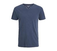 JACK & JONES Jjesplit Neck camiseta SS Camiseta, Navy Blazer, S para Hombre