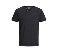 JACK & JONES Jjesplit Neck camiseta SS Camiseta, Negro/Ajuste Slim, M Hombres
