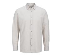 JACK & JONES Jjesummer Camiseta LS Sn Camisa de Manga Larga, Oxford Tan/Detail:Stripe, M Hombres