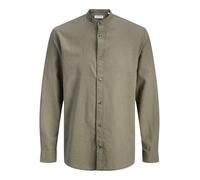 JACK & JONES Jjesummer Linen Blend Band Shirt L/S Sn Jjesummer Linen Blend Band Camiseta L/S Sn Hombre (Pack de 1)