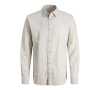 JACK & JONES Jjesummer Linen Shirt LS Sn Camisa de Manga Corta, Vajilla, M para Hombre
