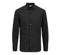 JACK & JONES Jjesummer Shirt LS Sn Camisa de Manga Larga, Negro, L Hombres