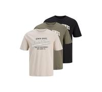 JACK & JONES Jjethan tee SS Crew Neck 3Pk MP Noos, Verde Oliva, M