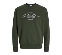 JACK & JONES Jjferris-Sudadera con Cuello Redondo, Verde Combinado/Estampado: Grande, S para Hombre