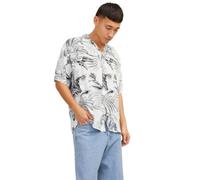 Jack & Jones Camisa manga corta de hombre con estampado abstracto. Natural L