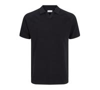 JACK & JONES Jjhill Knit Split Neck, Negro, L Hombre, Negro, L