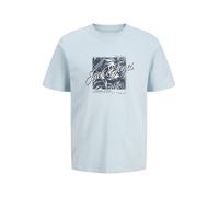 JACK & JONES Camiseta 'JJHonolulu' navy / azul ahumado / azul pastel / blanco M navy / azul ahumado / azul pastel / blanco