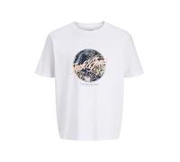 JACK & JONES Jjhonolulu Shape tee SS Crew Neck, Blanco Brillante, S