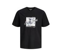 JACK & JONES Jjhonolulu Shape tee SS Crew Neck, Negro, M