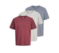 JACK & JONES Jjiglenn JJFELIX Am 066 Lid Slim Fit Jeans, Rojo (B Red Dalia/White Mel/Flint Stone), S
