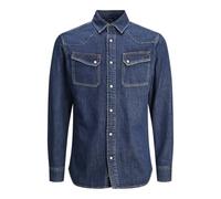 JACK & JONES Jjireno Jjshirt MF 141 Camisa Vaquera, Azul Denim, L para Hombre