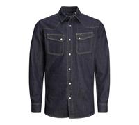 JACK & JONES Jjireno Jjshirt MF 241 Camisa Vaquera, Azul Denim, S para Hombre