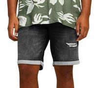 JACK & JONES Jjirick Jjicon GE 622 I.k Sn Pls-Pantalones Cortos Vaqueros, Black Denim, 46 para Hombre