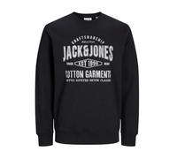 JACK & JONES Jjjeans Sweat O-Neck Sudadera, Negro, S para Hombre