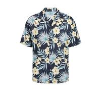JACK & JONES Jjjeff Floral AOP Resort Shirt SS Camisa, Azul Marino, XS para Hombre