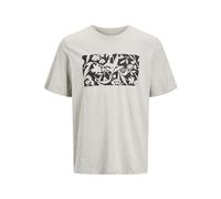 JACK & JONES Jjjeff Monochrome Shape tee SS Crew Neck, Moonbeam, S