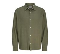 JACK & JONES Jjleo Jacquard Shirt LS, Verde Oliva, L