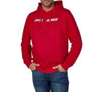 JACK & JONES JJMORTY Sudadera con Capucha para Hombre con Estampado Regular Fit Sudadera con Capucha Sudadera Verde Amarillo Gris Rojo S M L XL XXL 3XL, Chili Pepper (12303641), S