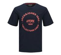 JACK & JONES Jjsimon tee SS Crew Neck Camiseta, Sky Captain/Print:Big, L Hombres