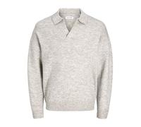 JACK & JONES Jjsoho Ollie Knit Split Neck, Gris Claro, M