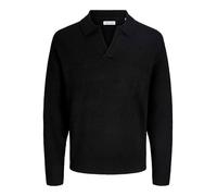 JACK & JONES Jjsoho Ollie Knit Split Neck, Negro, M