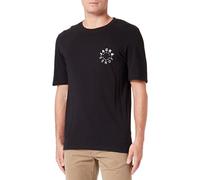 Jack & Jones JJWARRIOR - Camiseta de Cuello Redondo para Hombre, Corte Regular, Tallas S, M, L, XL, XXL, Negro/Impresión: Small, M