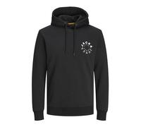 JACK&JONES JJWARRIOR Sweat Hood Sudadera con Capucha, Black/Print:Small, XS para Hombre