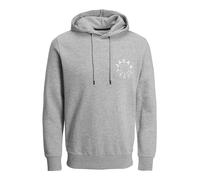 JACK & JONES Jjwarrior Sweat Hood Sudadera con Capucha, Gris Claro Jaspeado/Impresión: Pequeño, L para Hombre