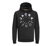 JACK & JONES Jjwarrior Sweat Hood Sudadera con Capucha, Negro Grande, S para Hombre