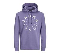 JACK & JONES Jjwarrior Sweat Hood Sudadera con Capucha, Twilight Purple/Impresión: Grande, L para Hombre