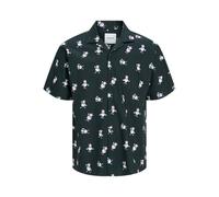 JACK & JONES Jjxmas AOP Shirt SS Camisa Casual, Plateado, L para Hombre