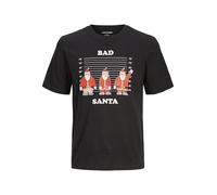 JACK & JONES Jjxmas Funny tee SS Crew Neck Camiseta, Negro, M para Hombre