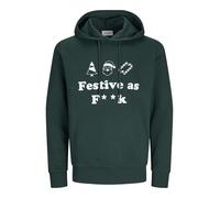 JACK & JONES Jjxmas One Color Funny Sweat Hood Sudadera con Capucha, Plateado, M para Hombre