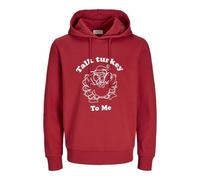 JACK & JONES Jjxmas One Color Funny Sweat Hood Sudadera con Capucha, Scarlet Sage, XS para Hombre