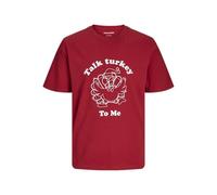 JACK & JONES Jjxmas One Color Funny tee SS Crew Neck Camiseta, Scarlet Sage, M para Hombre