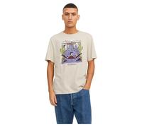 JACK & JONES Jorafterlife tee SS Crew Neck Sn Polo, Moonbeam, L para Hombre
