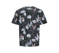 JACK & JONES Joralmeria AOP tee SS Crew Neck, Negro, XL