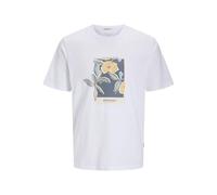 JACK & JONES Joralmeria Front tee SS Crew Neck para Hombre, Blanco Brillante, XL