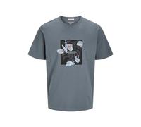 JACK & JONES Joralmeria Front tee SS Crew Neck para Hombre, Resistente al Agua, S