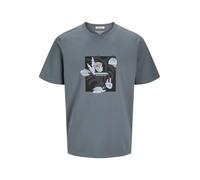 JACK & JONES Joralmeria Front tee SS Crew Neck Pls, Resistente al Agua, 3XL Hombres