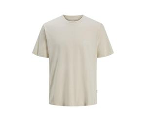 JACK & JONES Joralmeria Stamp tee SS Crew Neck, Blanco Envejecido., XL