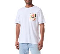 JACK & JONES Joraruba Abstract AOP Pocket tee SS Cn Camiseta, Blanco Brillante, XL para Hombre