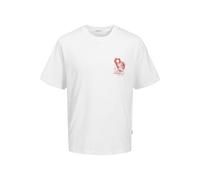 JACK & JONES Jorbellagio Collage tee SS Crew Neck, Blanco Brillante, XL