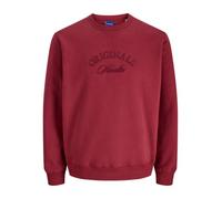 JACK & JONES Jorbleecker Branding Sudadera Crew BF, Tibetan Red, S