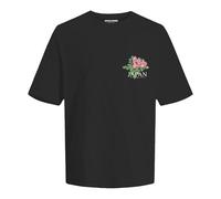 JACK & JONES Jorbradley Stamp tee SS Stmaw24 Camiseta, Negro, S Hombres
