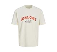 JACK & JONES Jorbronx Arch Big tee SS - Camiseta de Cuello Redondo para Hombre, Color Blanco Antiguo, S, Blanco Envejecido., S